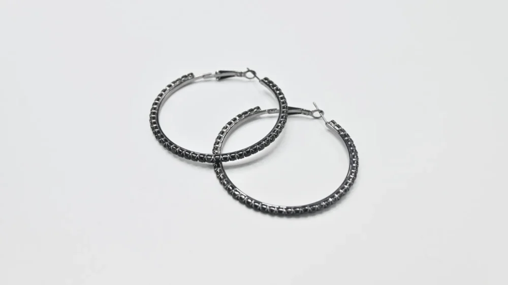 Black Hoop Earrings