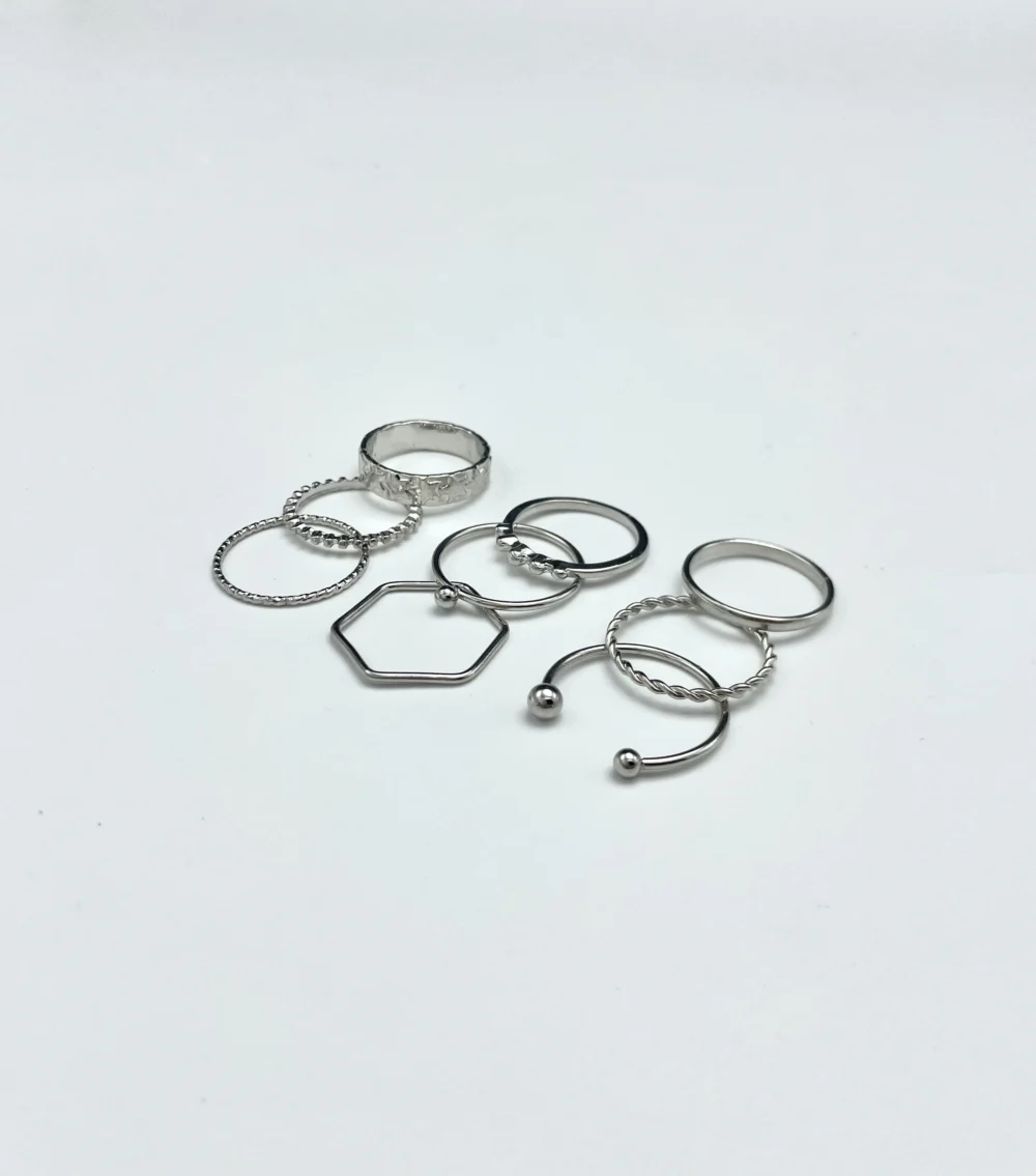Minimalistic Rings Set Silver - Image 2