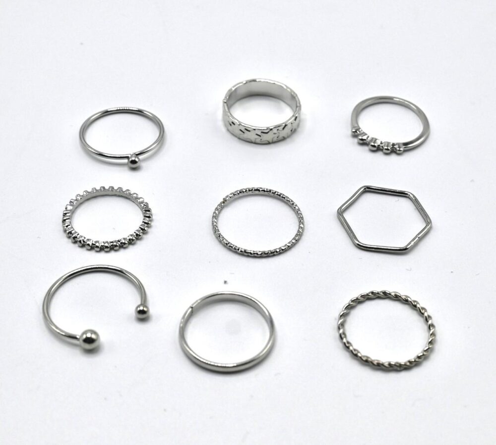 Silver - Minimalistic Rings Set