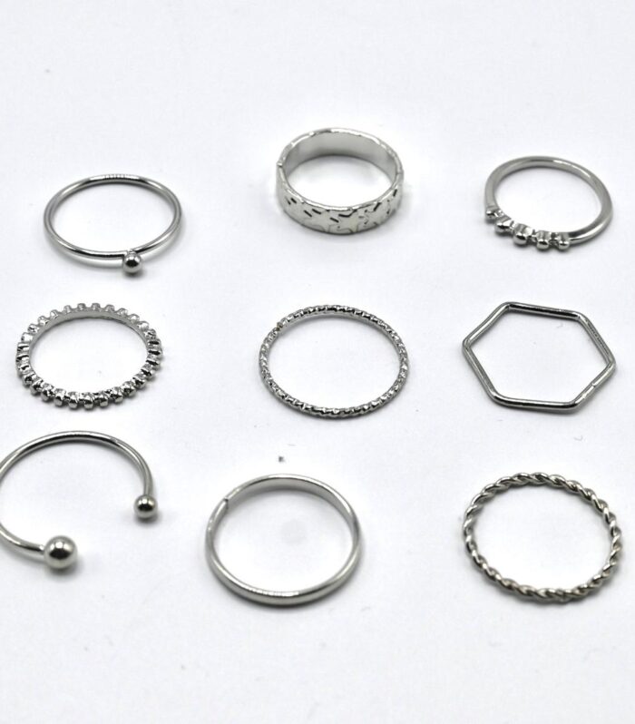 Silver - Minimalistic Rings Set