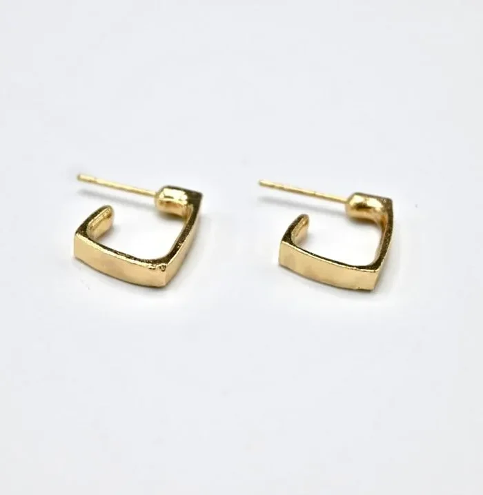 Golden Square Stud Earrings