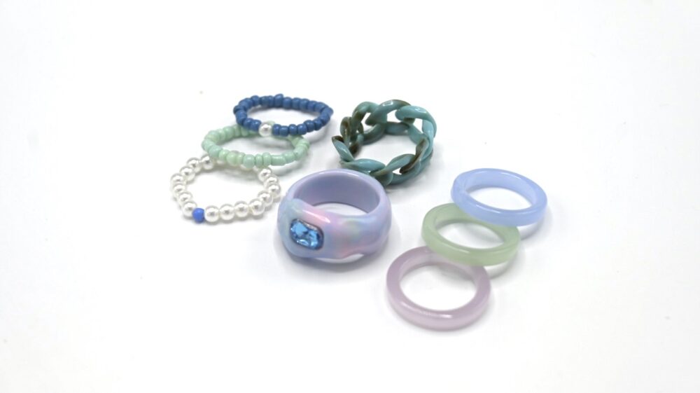 Nereid Blue Set of 8 Rings