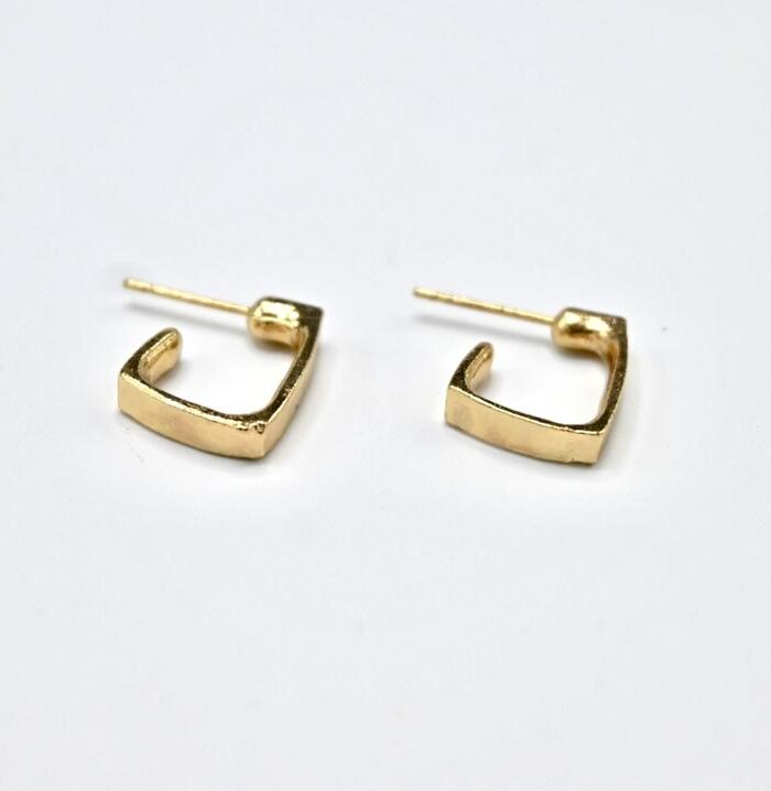 Square Stud Earrings - Golden
