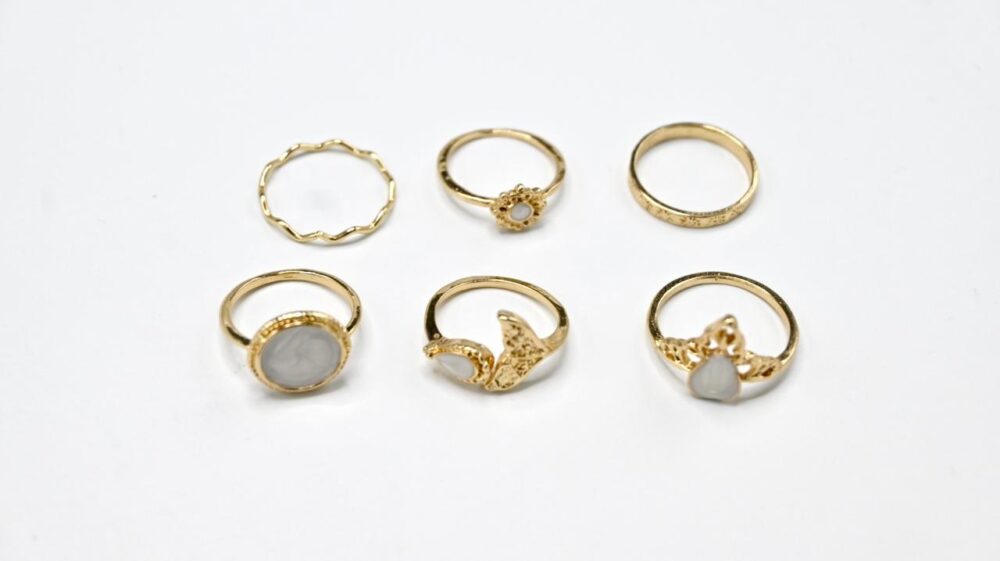 Artemis White - Boho Set of 6 Rings - Image 2