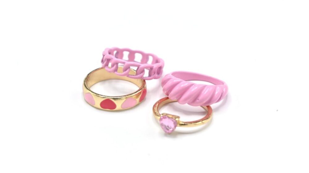 Athena Pink Rings Set