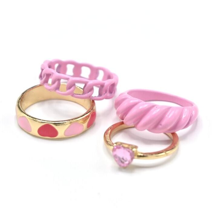 Athena Pink Rings Set